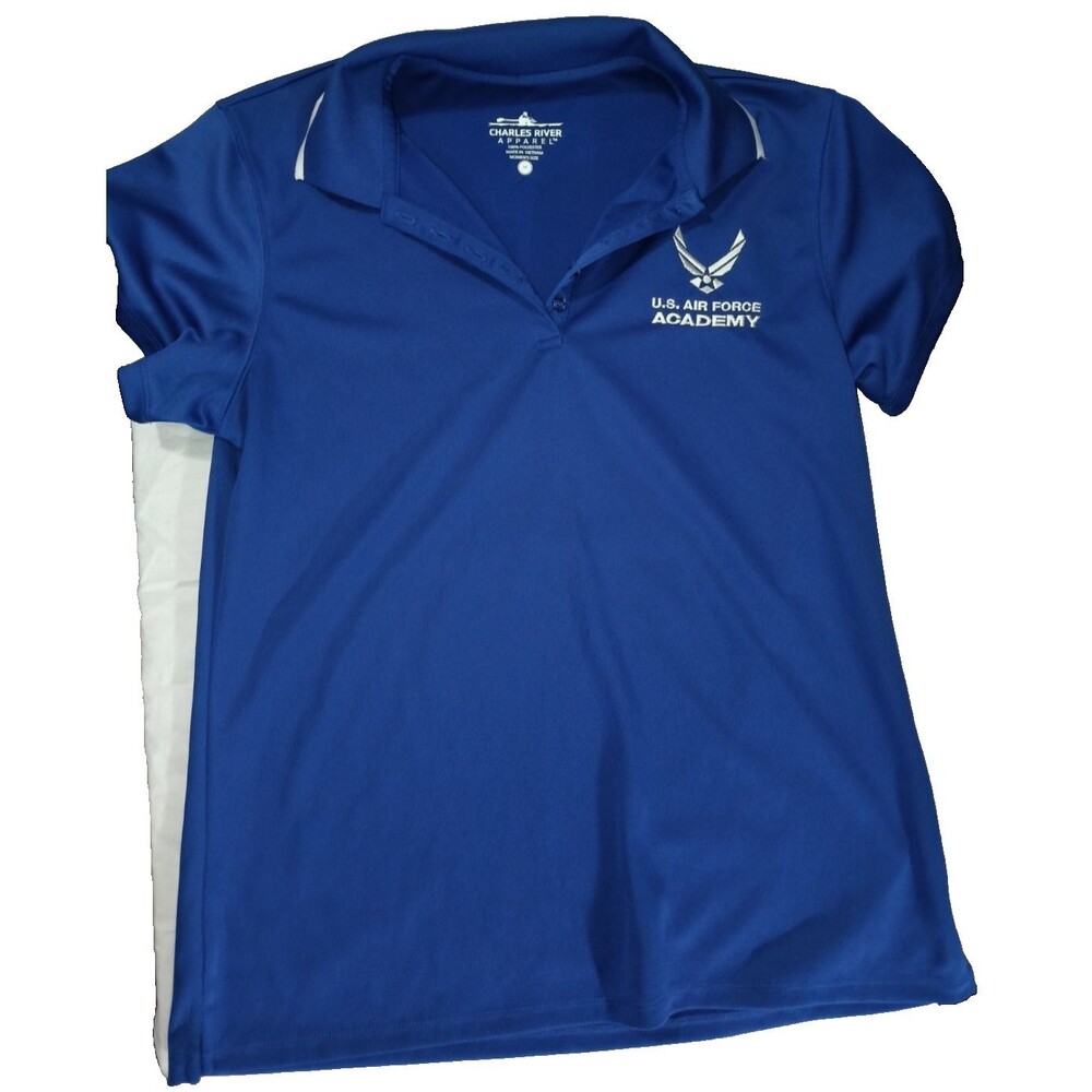 Charles River Apparel USAF Air Force Academy Polo Shirt Blue Golf WOMENS Medium